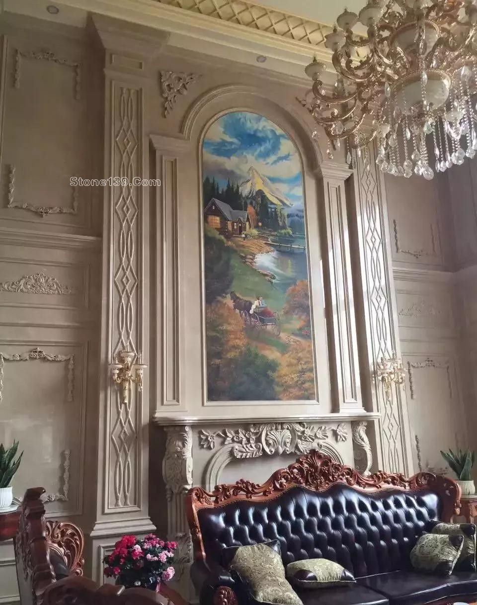 復式樓挑高躍層石材背景墻