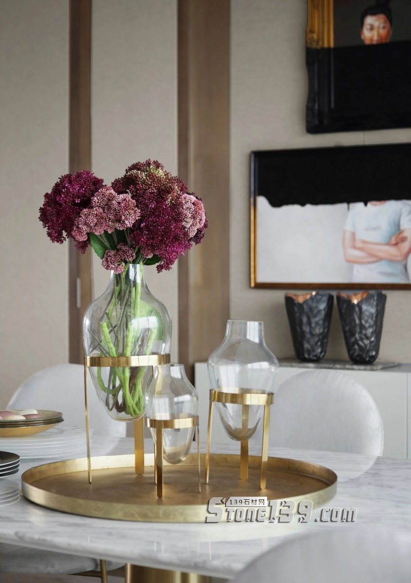 淺色大理石+黃銅，輕奢別墅裝飾 有質(zhì)感有品味的生活