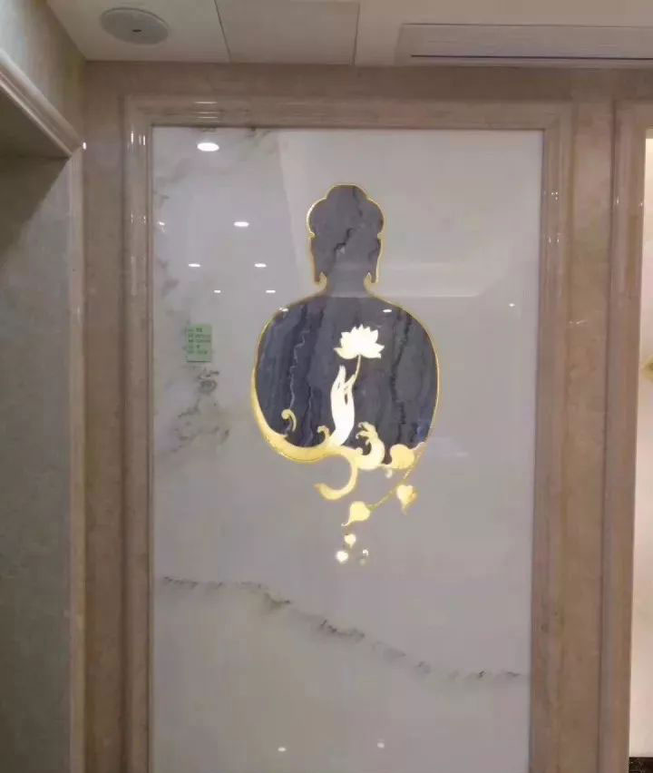 石材水刀拼花工藝 | 玄關(guān)電視背景墻設(shè)計案例