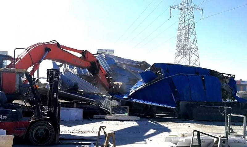 山東青島市城陽(yáng)區(qū)石材加工廠(chǎng)違建全部拆除