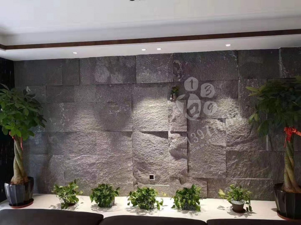 芝麻黑等黑色石材自然面復(fù)古背景墻裝飾 中國(guó)風(fēng)的韻味 世界流行