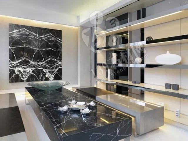 黑色石材帶根的三個(gè)品種（黑白根、茶玉、勞倫黑金）對(duì)比介紹