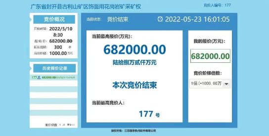 廣東封開縣礦山開采權(quán)拍賣
