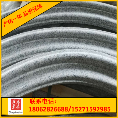 芝麻白大花小花  線條圓球擋車(chē)石石柱異形雕刻石材加工